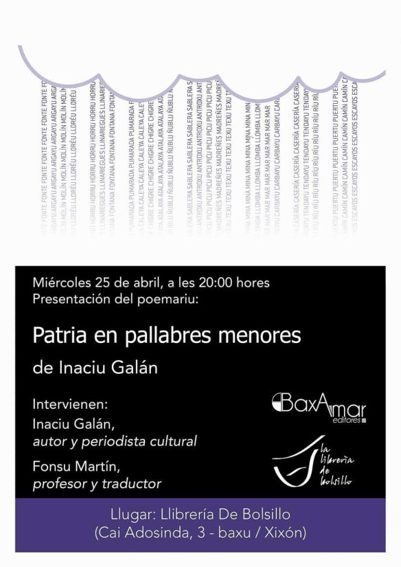Actos poéticos nos próximos díes: Siero, Corvera y Llanera.